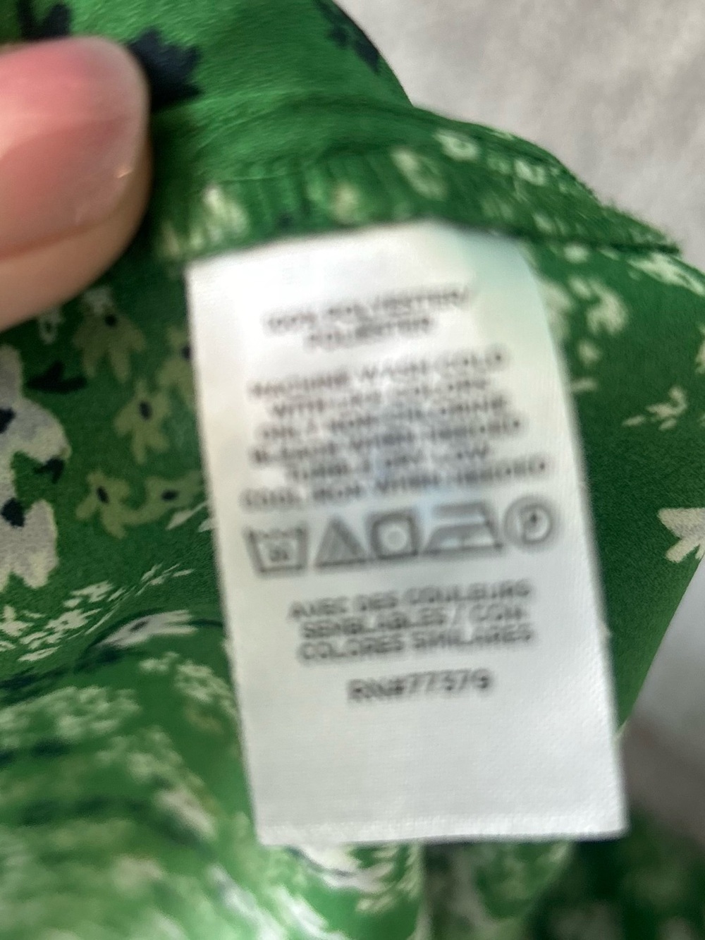 Ann Taylor Factory Green Floral V-Neck Long Sleeve Blouse Size S - Picture 3 of 3